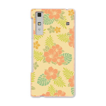 KYV37 Qua phone キュア フォン kyv37 au エーユー スマホ カバー スマホケース スマホカバー PC ハードケース ハイビスカス レトロ 花 その他 005247