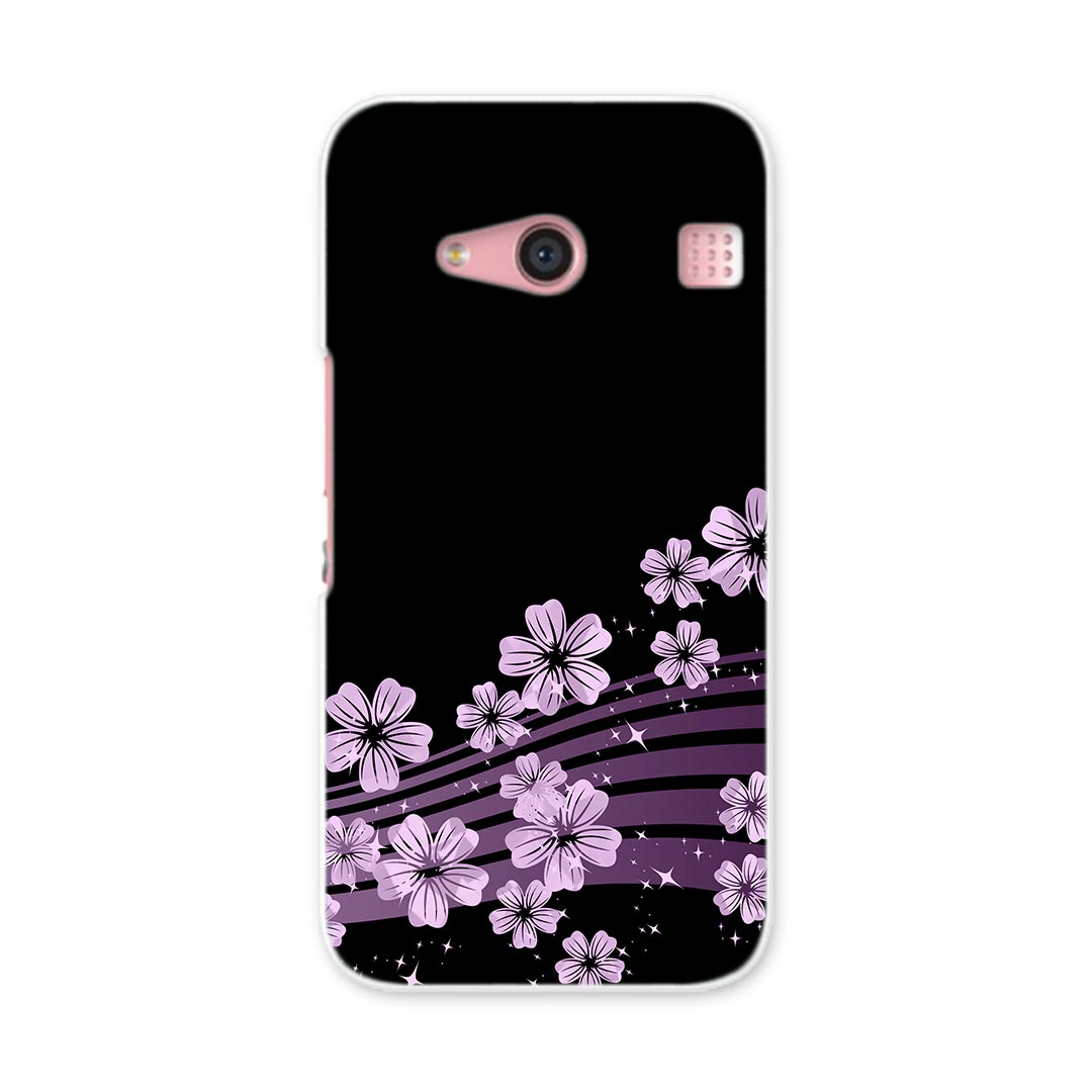 KYV40 rafre ラフレ kyv40 au エーユー スマホ ケース スマホカバー PC ハードケース 黒　和柄　桜 クール フラワー 000051