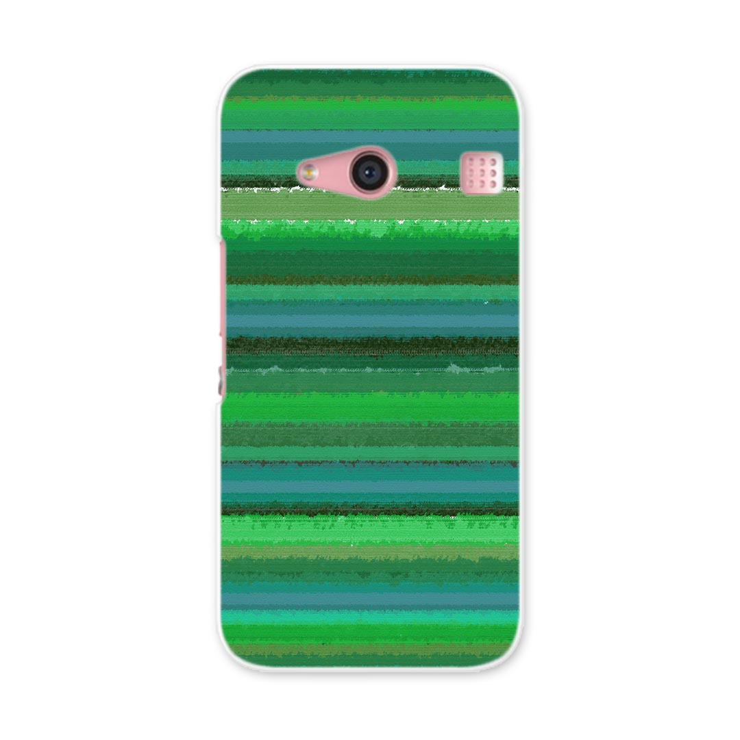 KYV40 rafre ラフレ kyv40 au エーユー スマホ ケース スマホカバー PC ハードケース ボーダー　緑　イラスト チェック・ボーダー 005111