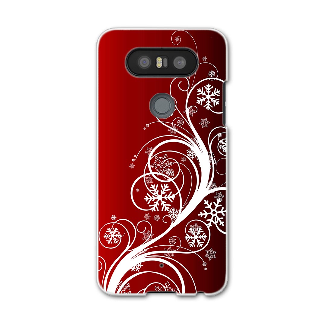 L-01J V20 PRO Electronics LGエレクトロニクス l01j docomo ドコモ スマホ カバー ケース スマホケース スマホカバー PC ハードケース 雪の結晶　赤　グラデーション クール 000064