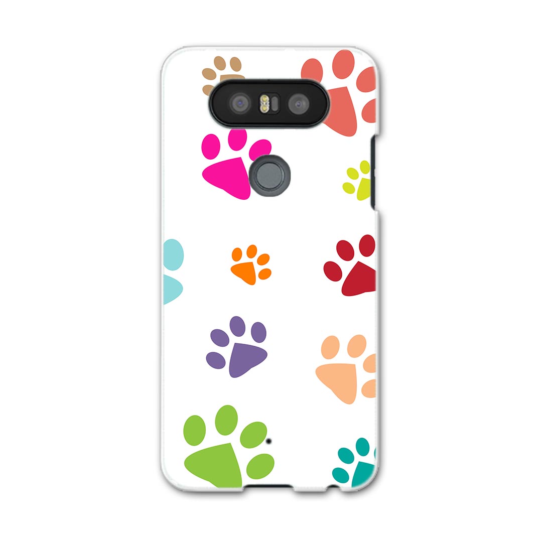 L-01J V20 PRO Electronics LGエレクトロニクス l01j docomo ドコモ スマホ カバー ケース スマホケース スマホカバー PC ハードケース 足跡　カラフル　犬 アニマル 001205
