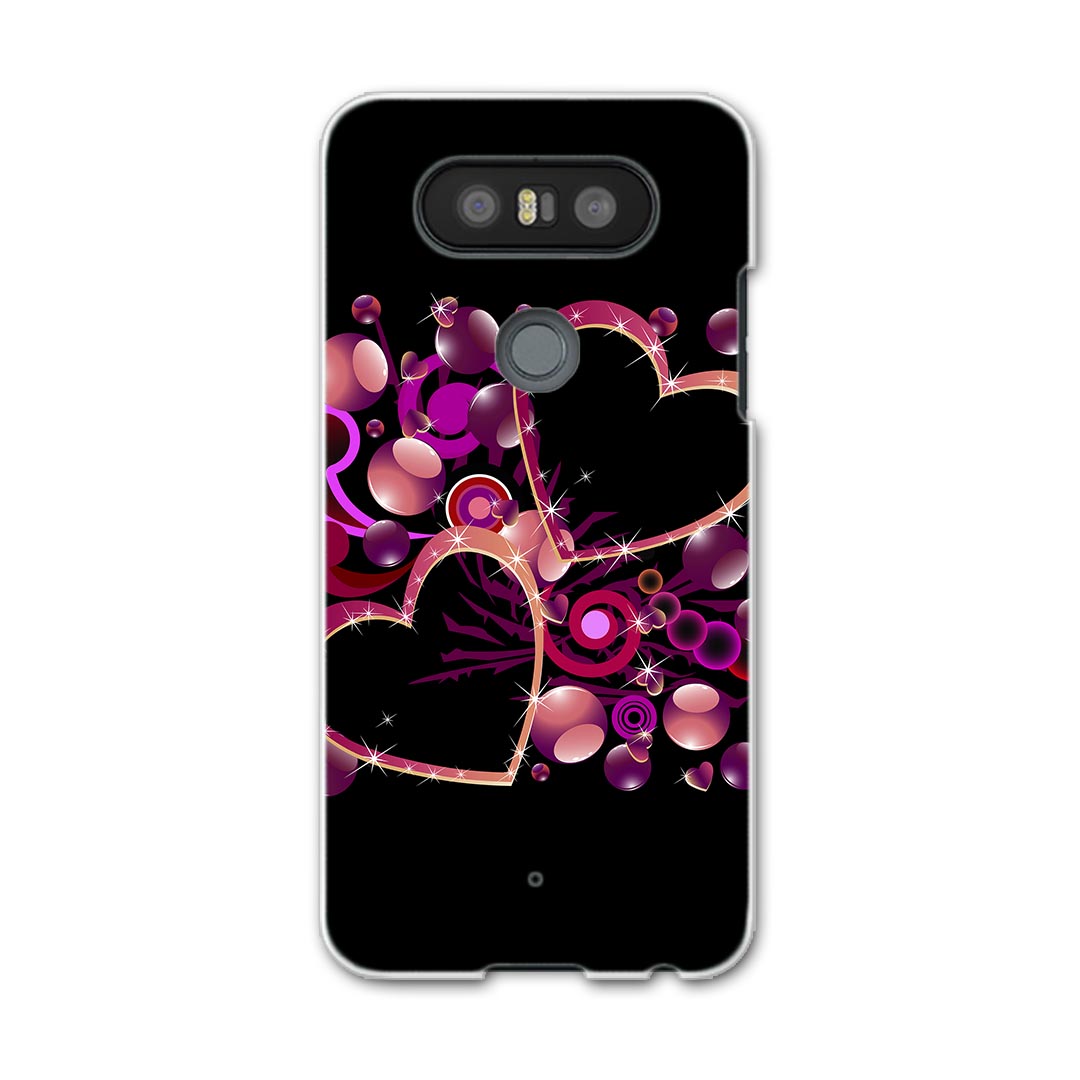 LGV34 isaiBeat イサイ ビート LG Electronics LGエレクトロニクス au エーユーlgv34 スマホ カバー ケース スマホケース スマホカバー PC ハードケース 001210 ハート　キラキラ
