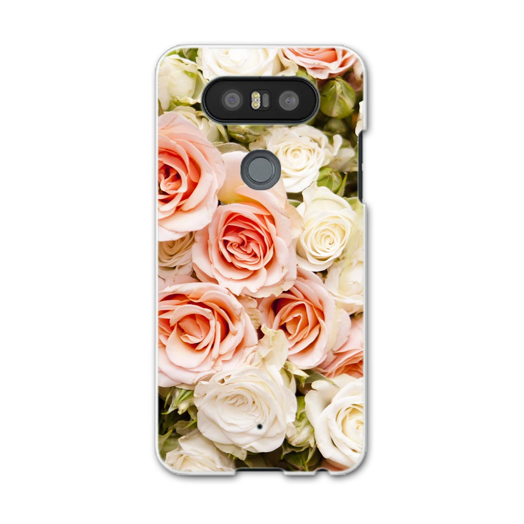 LGV34 isaiBeat イサイ ビート LG Electronics LGエレクトロニクス au エーユーlgv34 スマホ カバー ケース スマホケース スマホカバー PC ハードケース 004742 花　ピンク　白　写真