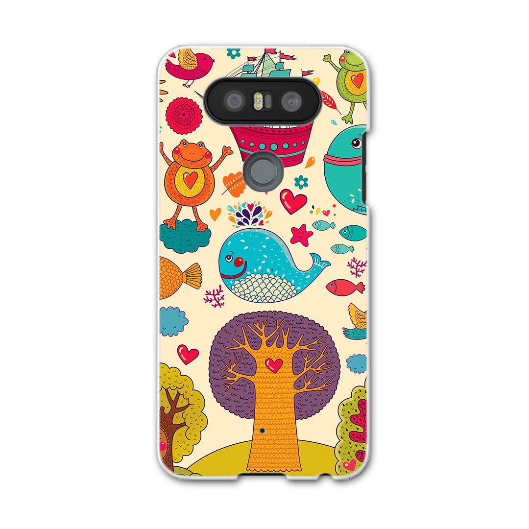 L-01J V20 PRO Electronics LGエレクトロニクス l01j docomo ドコモ スマホ カバー ケース スマホケース スマホカバー PC ハードケース くじら　カエル　イラスト ラブリー 005298