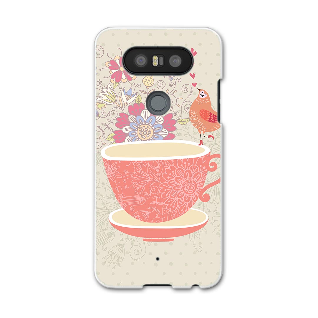 LGV34 isaiBeat イサイ ビート LG Electronics LGエレクトロニクス au エーユーlgv34 スマホ カバー ケース スマホケース スマホカバー PC ハードケース 006258 鳥　花　フラワー