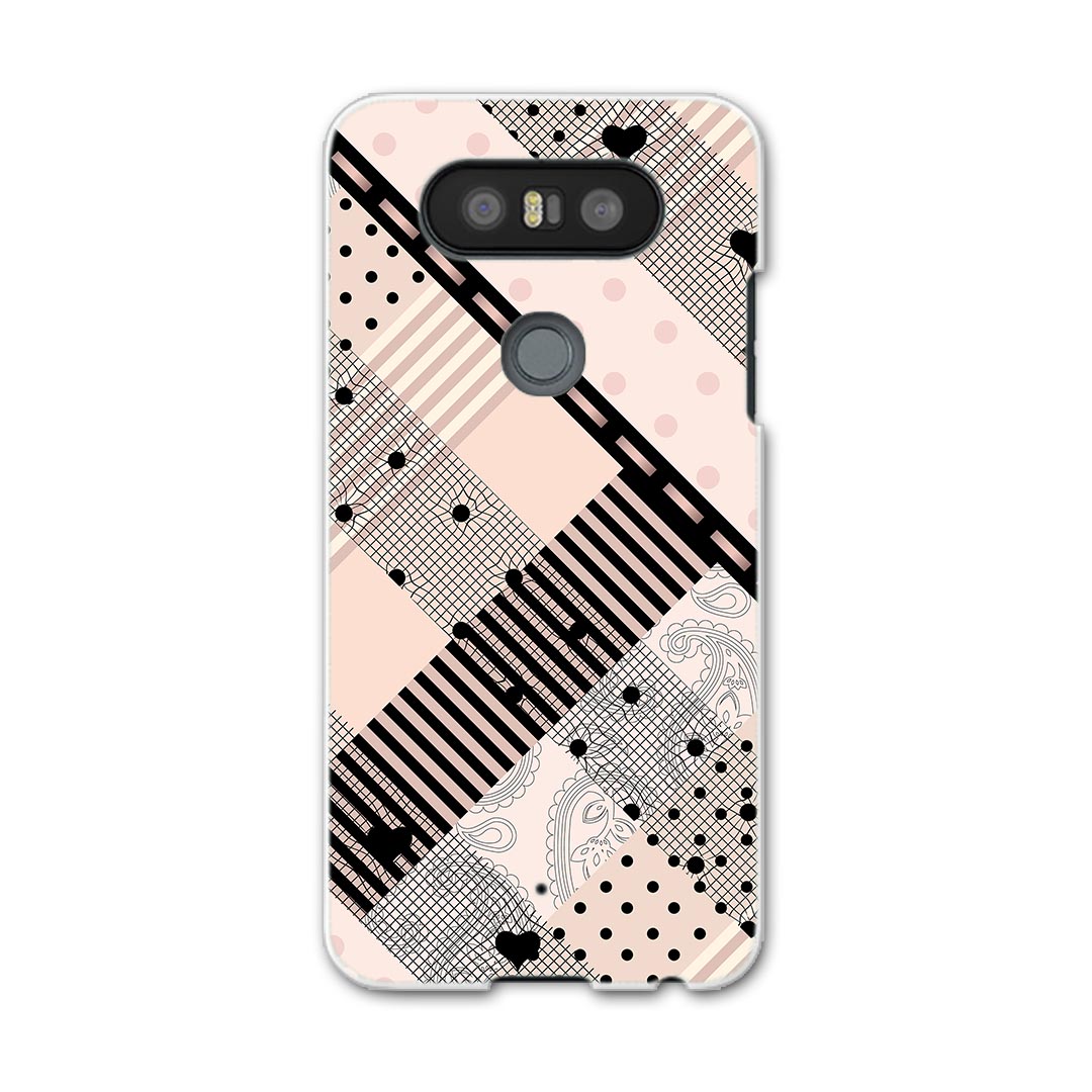 L-01J V20 PRO Electronics LGエレクトロニクス l01j docomo ドコモ スマホ カバー ケース スマホケース スマホカバー PC ハードケース ハート　黒　ブラック　ピンク　模様 チェック・ボーダー 008019