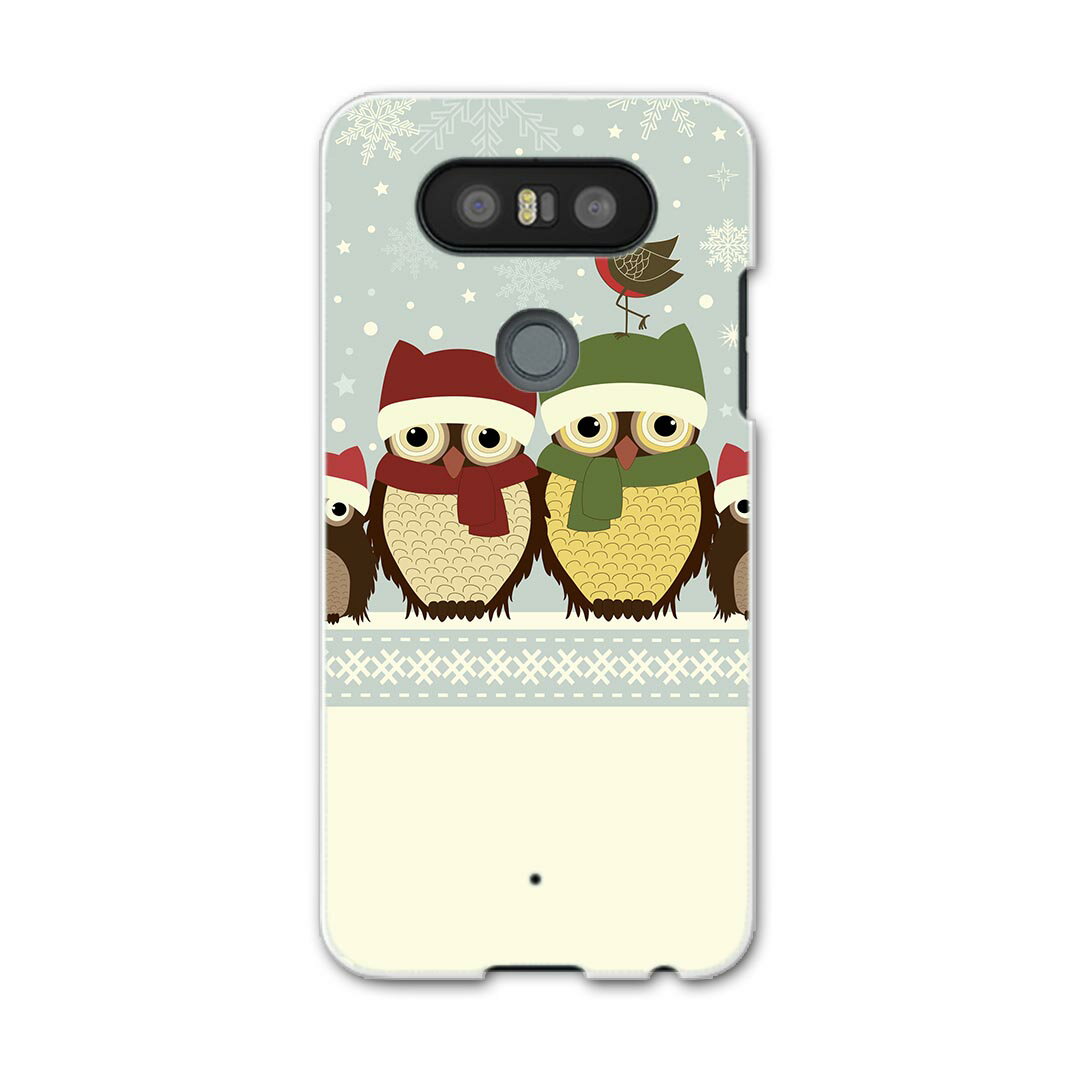 LGV34 isaiBeat イサイ ビート LG Electronics LGエレクトロニクス au エーユーlgv34 スマホ カバー ケース スマホケース スマホカバー PC ハードケース 008720 冬 雪 フクロウ 結晶
