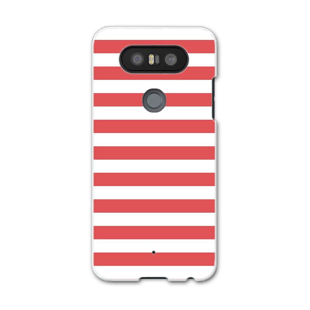 L-01J V20 PRO Electronics LGエレクトロニクス l01j docomo ドコモ スマホ カバー ケース スマホケース スマホカバー PC ハードケース シンプル　ボーダー　赤 その他 009027