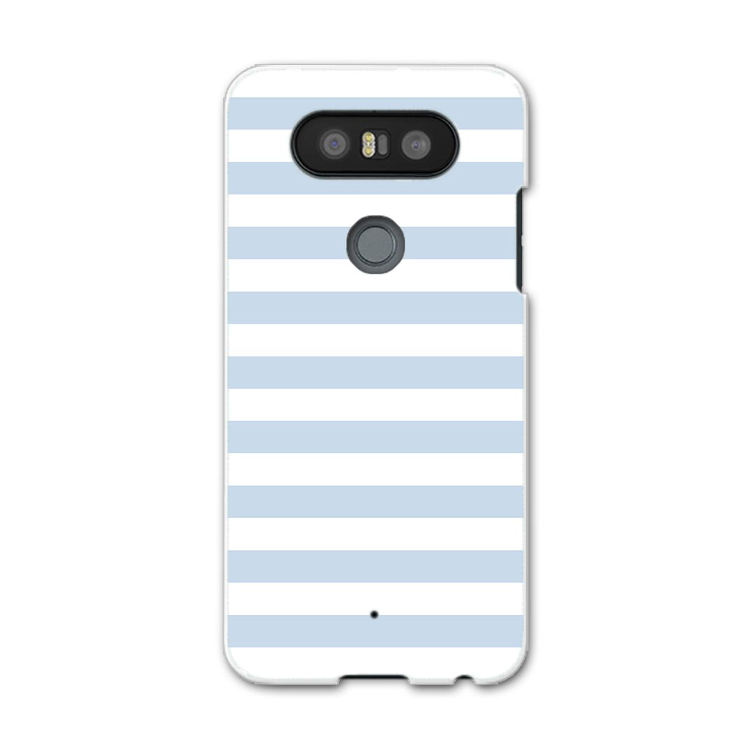 LGV34 isaiBeat イサイ ビート LG Electronics LGエレクトロニクス au エーユーlgv34 スマホ カバー ケース スマホケース スマホカバー PC ハードケース 009043 シンプル　ボーダー　青
