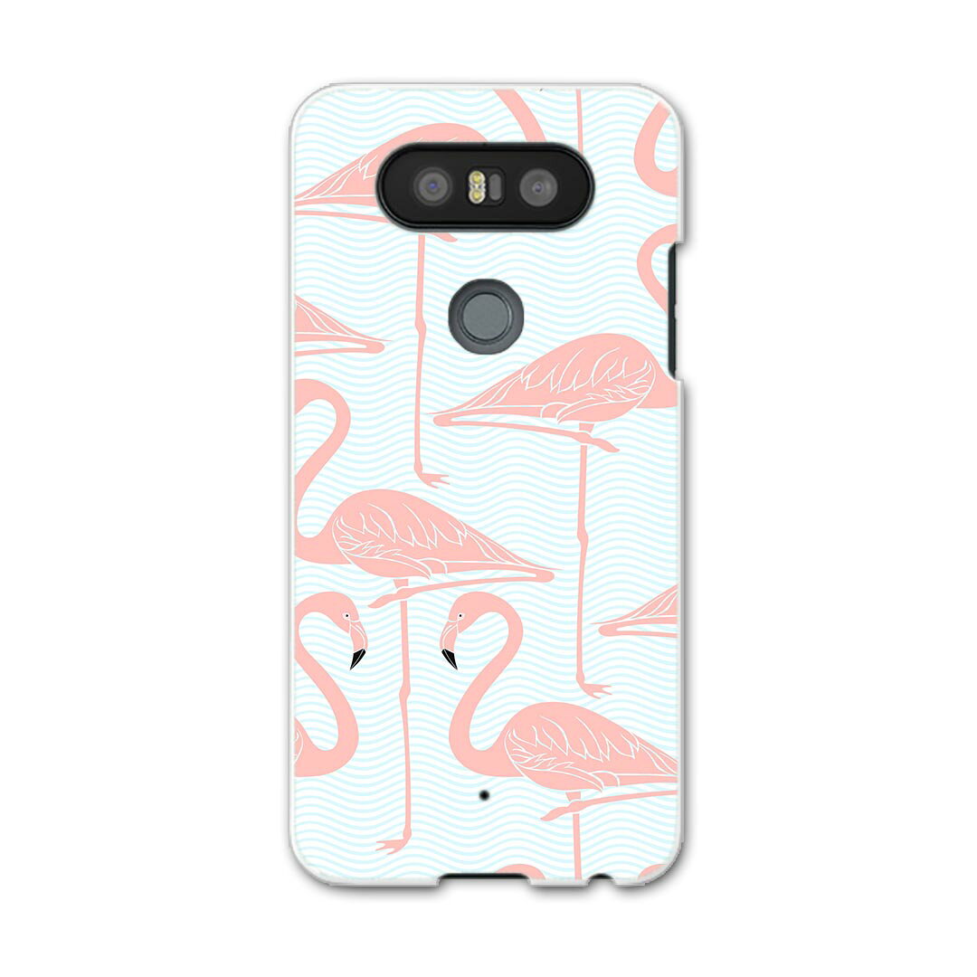 LGV34 isaiBeat イサイ ビート LG Electronics LGエレクトロニクス au エーユーlgv34 スマホ カバー ケース スマホケース スマホカバー PC ハードケース 009756 鳥　フラミンゴ　ピンク