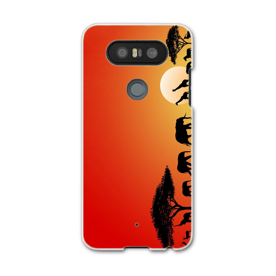 L-01J V20 PRO Electronics LGエレクトロニクス l01j docomo ドコモ スマホ カバー ケース スマホケース スマホカバー PC ハードケース サファリ　動物　夕日 010974