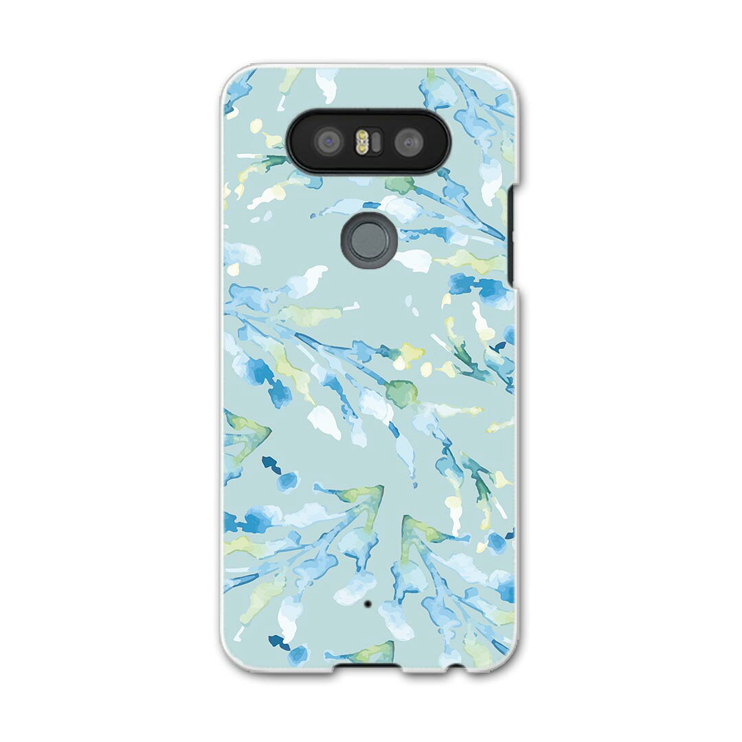 L-01J V20 PRO Electronics LGエレクトロニクス l01j docomo ドコモ スマホ カバー ケース スマホケース スマホカバー PC ハードケース 水彩　植物　水色 011076