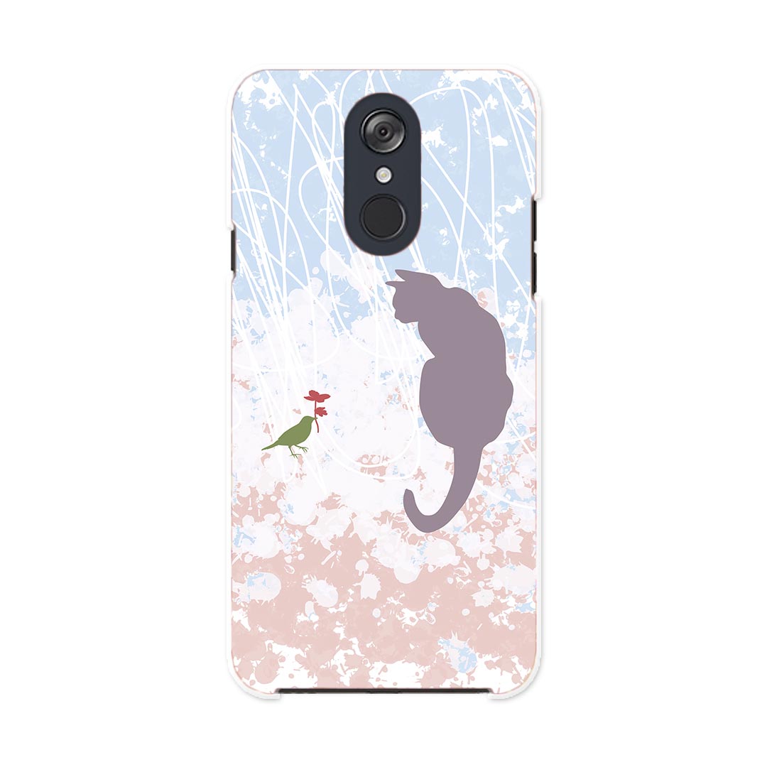 L-03K LG Electronics LG style エルジースタイル l03k docomo ドコモ スマホ カバー ケース スマホケース スマホカバー PC ハードケース 005005 猫　鳥　ピンク　水色
