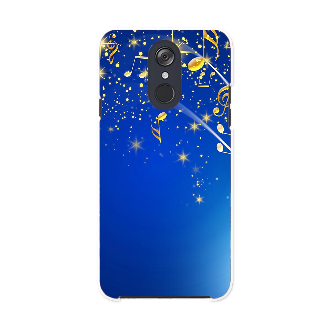 L-03K LG Electronics LG style エルジースタイル l03k docomo ドコモ スマホ カバー ケース スマホケース スマホカバー PC ハードケース 006821 音符　青　ブルー