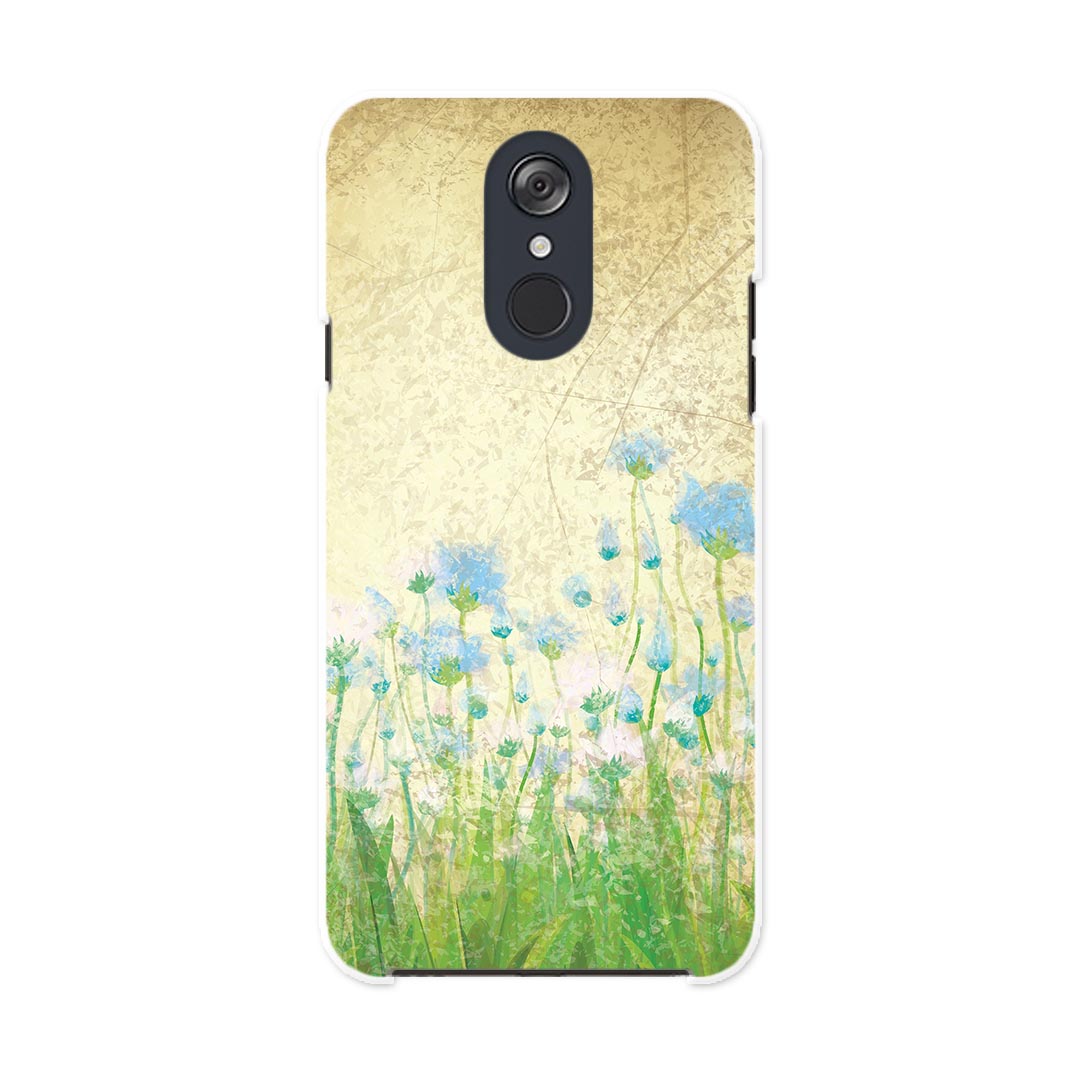 L-03K LG Electronics LG style エルジースタイル l03k docomo ドコモ スマホ カバー ケース スマホケース スマホカバー PC ハードケース 008052 花　フラワー　水色　レトロ　水彩