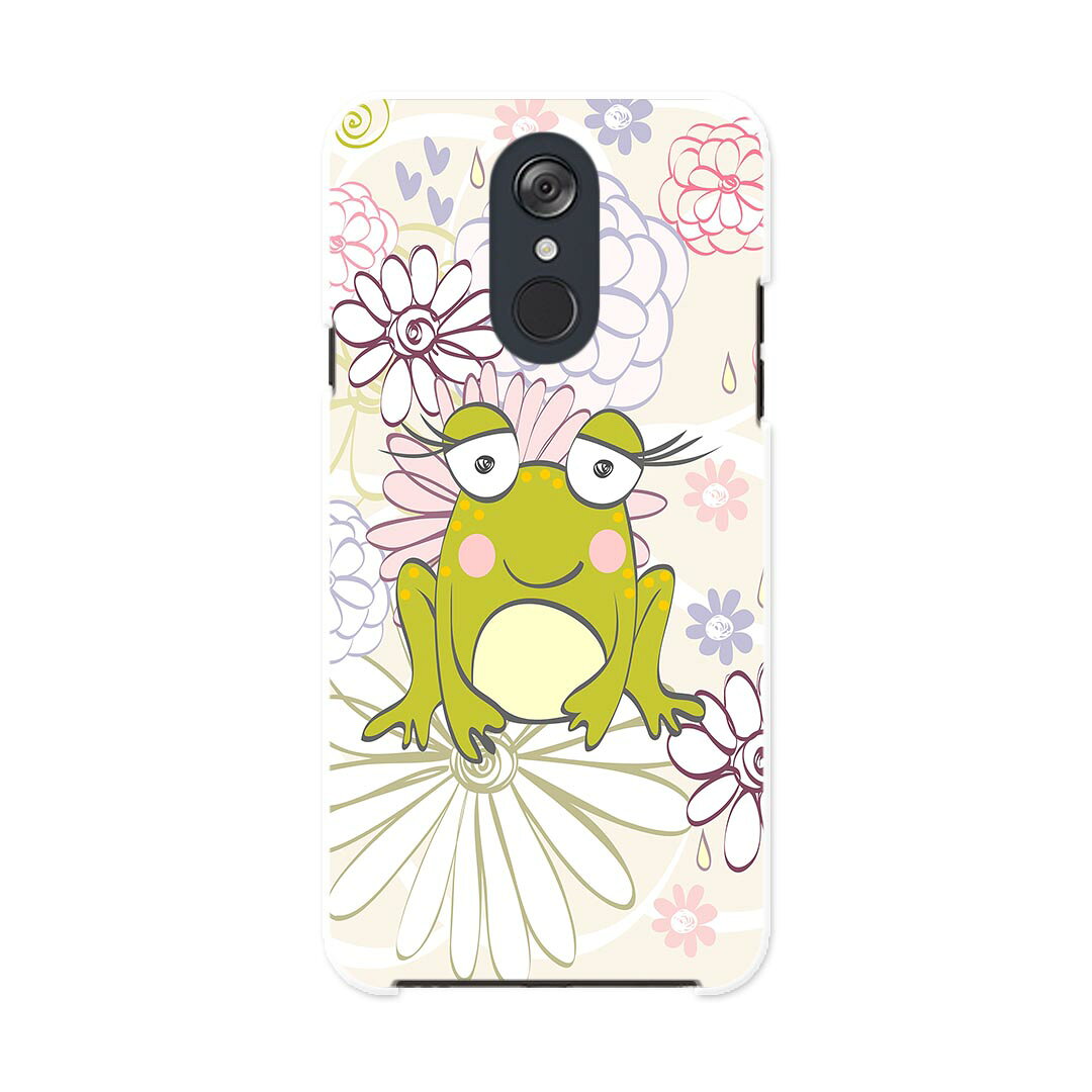 L-03K LG Electronics LG style エルジースタイル l03k docomo ドコモ スマホ カバー ケース スマホケース スマホカバー PC ハードケース 008896 花　フラワー　ピンク　カエル