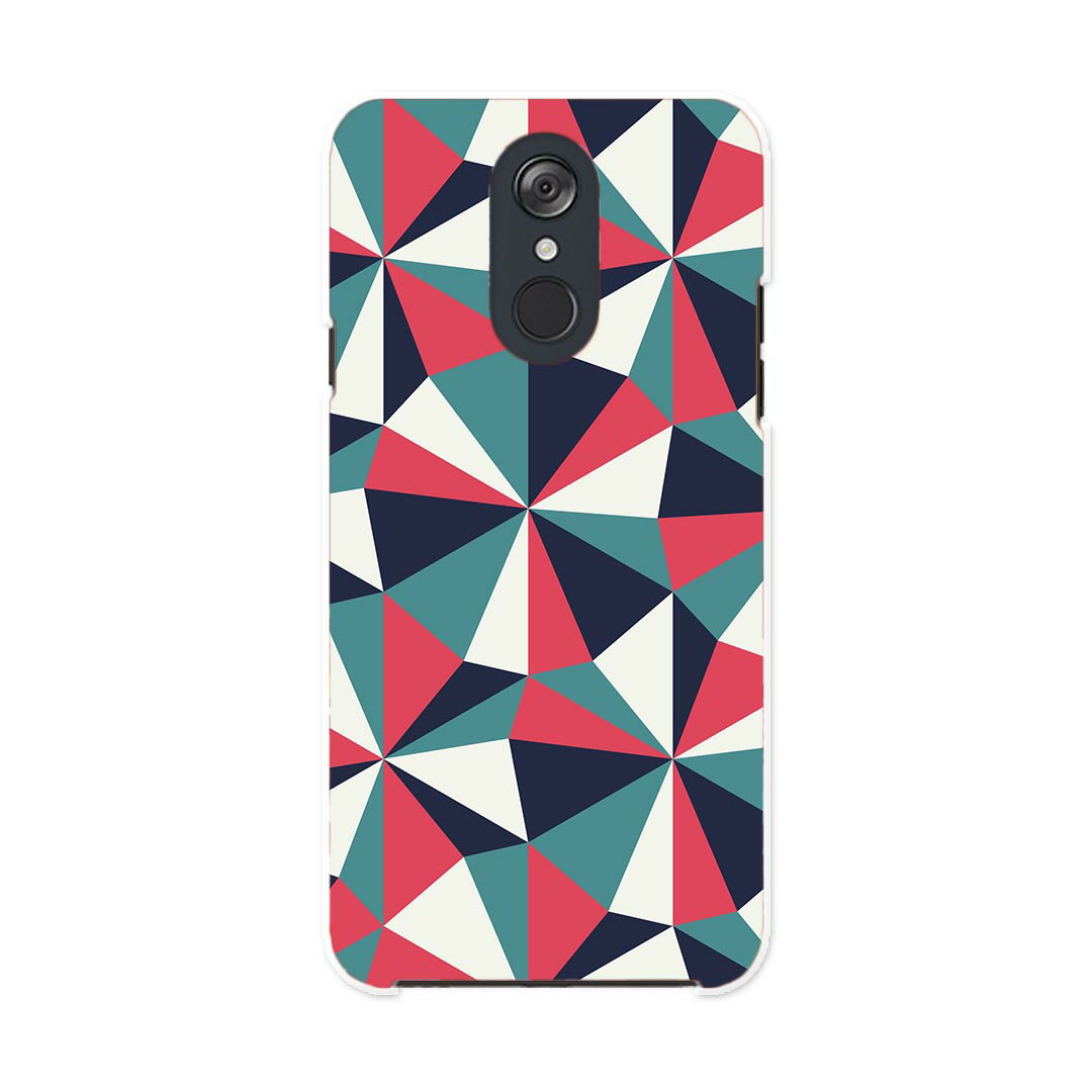 L-03K LG Electronics LG style エルジースタイル l03k docomo ドコモ スマホ カバー ケース スマホケース スマホカバー PC ハードケース 010450 三角　模様　赤　緑