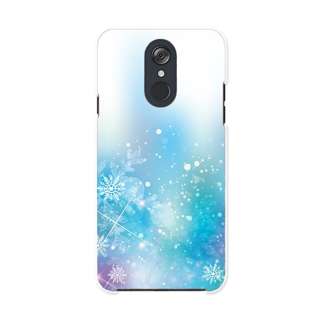 L-03K LG Electronics LG style エルジースタイル l03k docomo ドコモ スマホ カバー ケース スマホケース スマホカバー PC ハードケース 012417 雪　結晶　水色