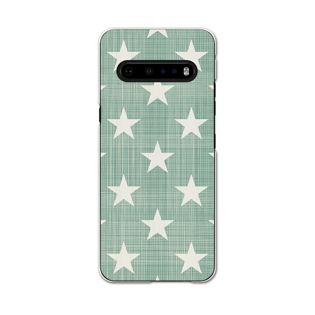 樂天商城 - LG V60 ThinQ 5G 専用 ハードケース L51A igcase スマホカバー カバー ケース pc ハードケース 000249 チェック・ボーダー 星　スター　緑