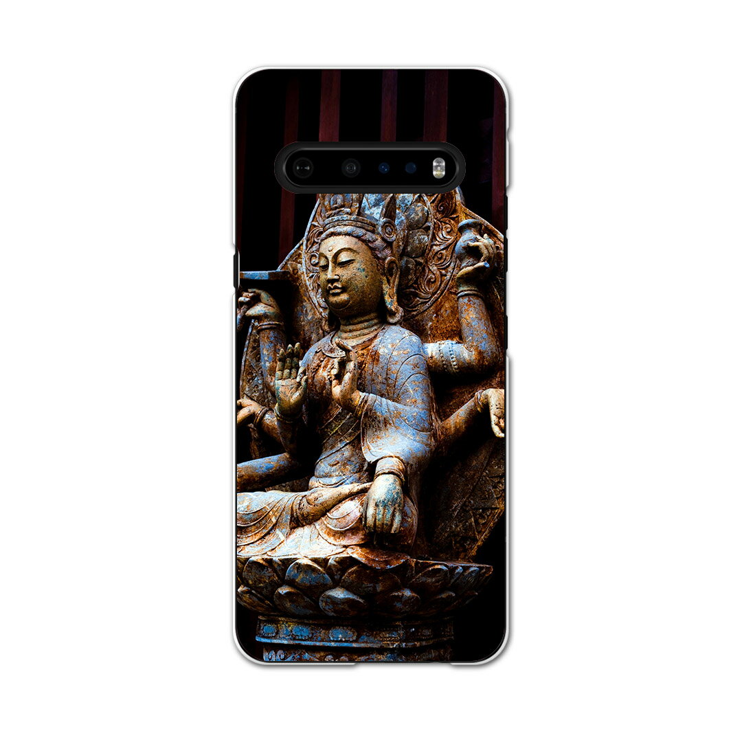 LG V60 ThinQ 5G 専用 ハードケース L51A igcase スマホカバー カバー ケース pc ハードケース 005093 写真・風景 仏像　写真　黒
