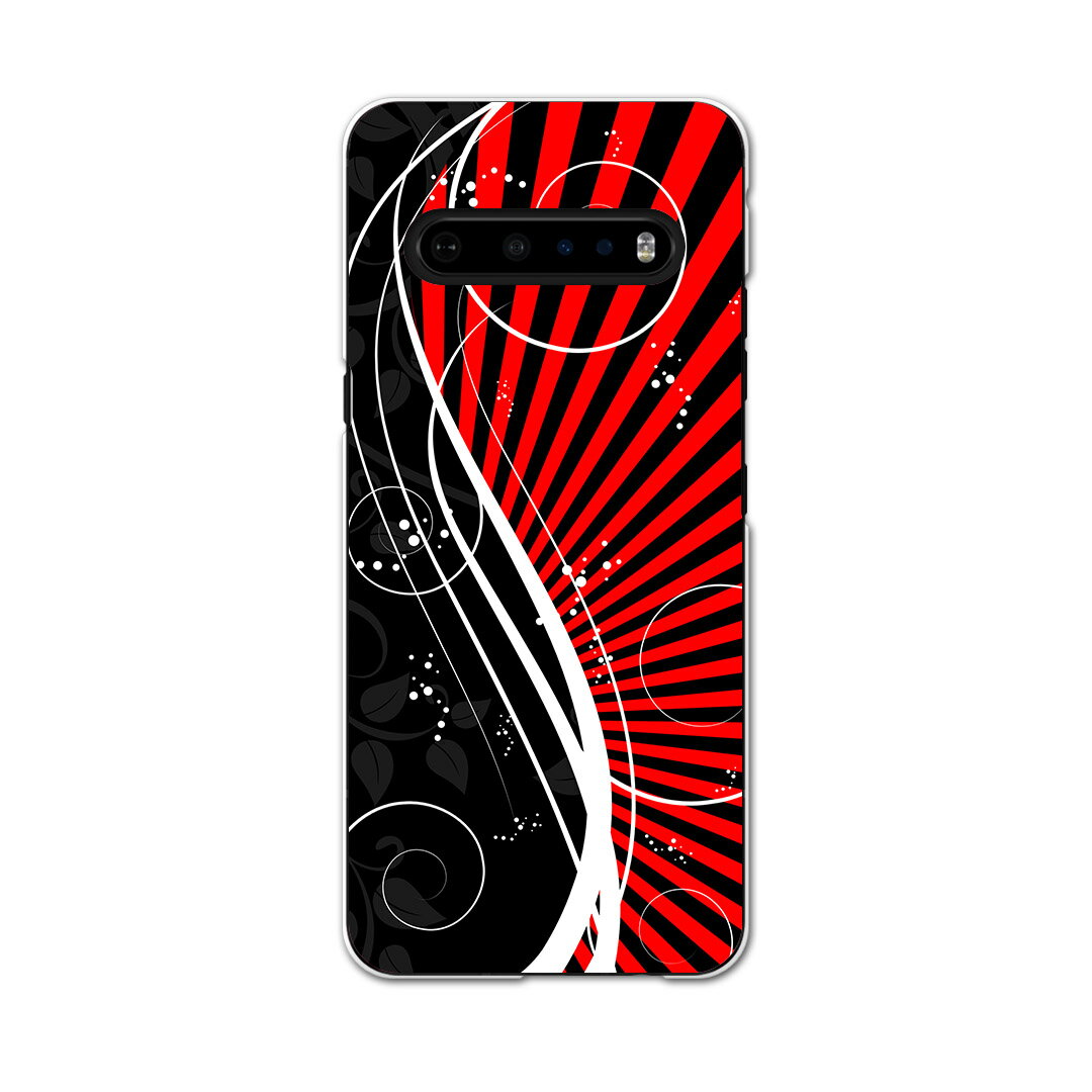 LG V60 ThinQ 5G 専用 ハードケース L51A igcase スマホカバー カバー ケース pc ハードケース 008158 クール ボーダー　赤　レッド　黒　ブラック