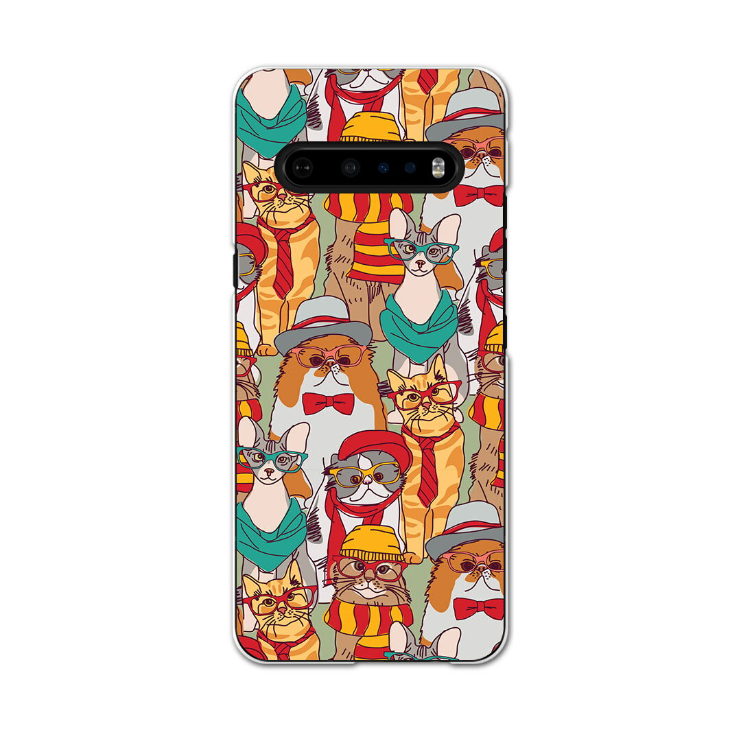 Rakuten - LG V60 ThinQ 5G 専用 ハードケース L51A igcase スマホカバー カバー ケース pc ハードケース 010405 動物　猫　めがね