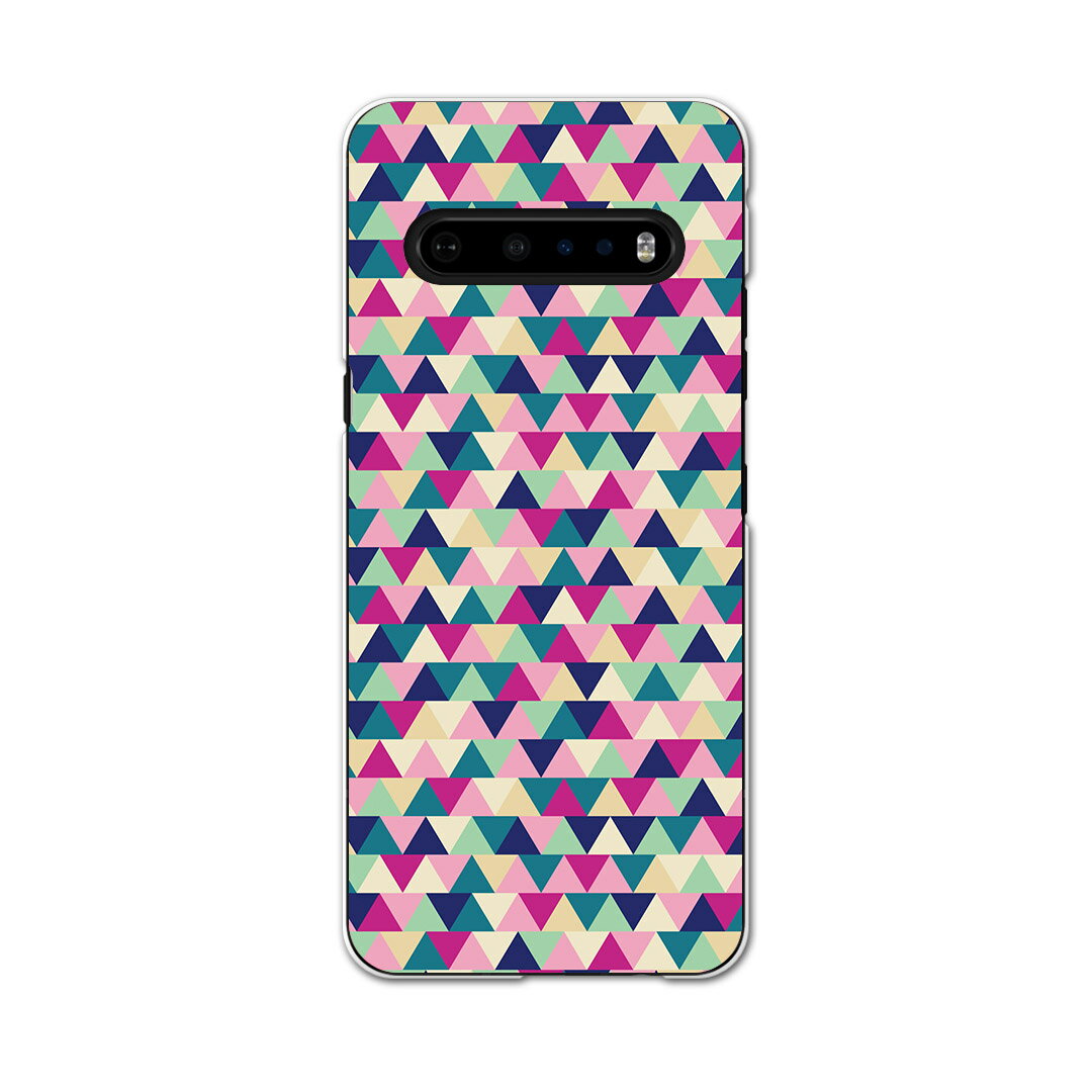 LG V60 ThinQ 5G 専用 ハードケース L51A igcase スマホカバー カバー ケース pc ハードケース 012714 三角　記号　カラフル
