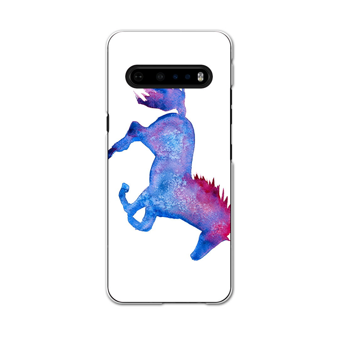 LG V60 ThinQ 5G 専用 ハードケース L51A igcase スマホカバー カバー ケース pc ハードケース 014758 馬　シルエット　水彩