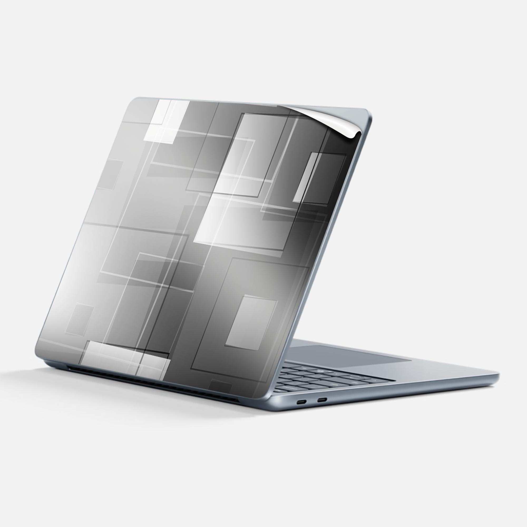 Surface Laptop 第7世代 13 インチ 用 スキンシール 全面スキンシール フル 背面 底 ステッカー 保護シール キャラクター かわいい 000474 タイル 黒