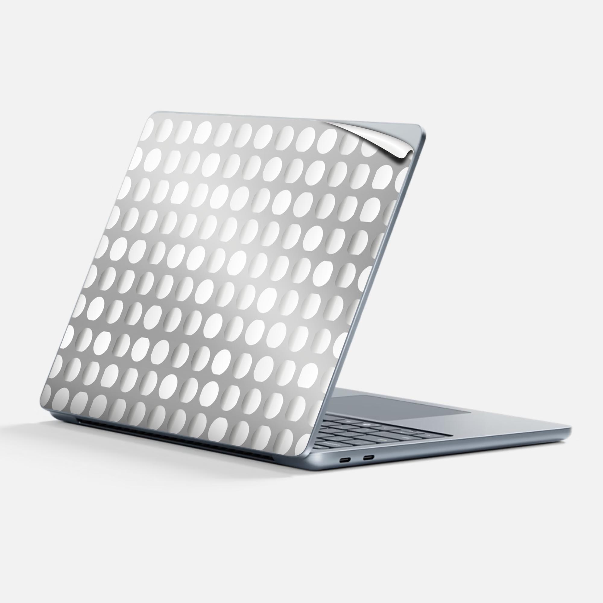 Surface Laptop 第7世代 13 インチ 用 スキンシール 全面スキンシール フル 背面 底 ステッカー 保護シール キャラクター かわいい 000518 ドット アルミ