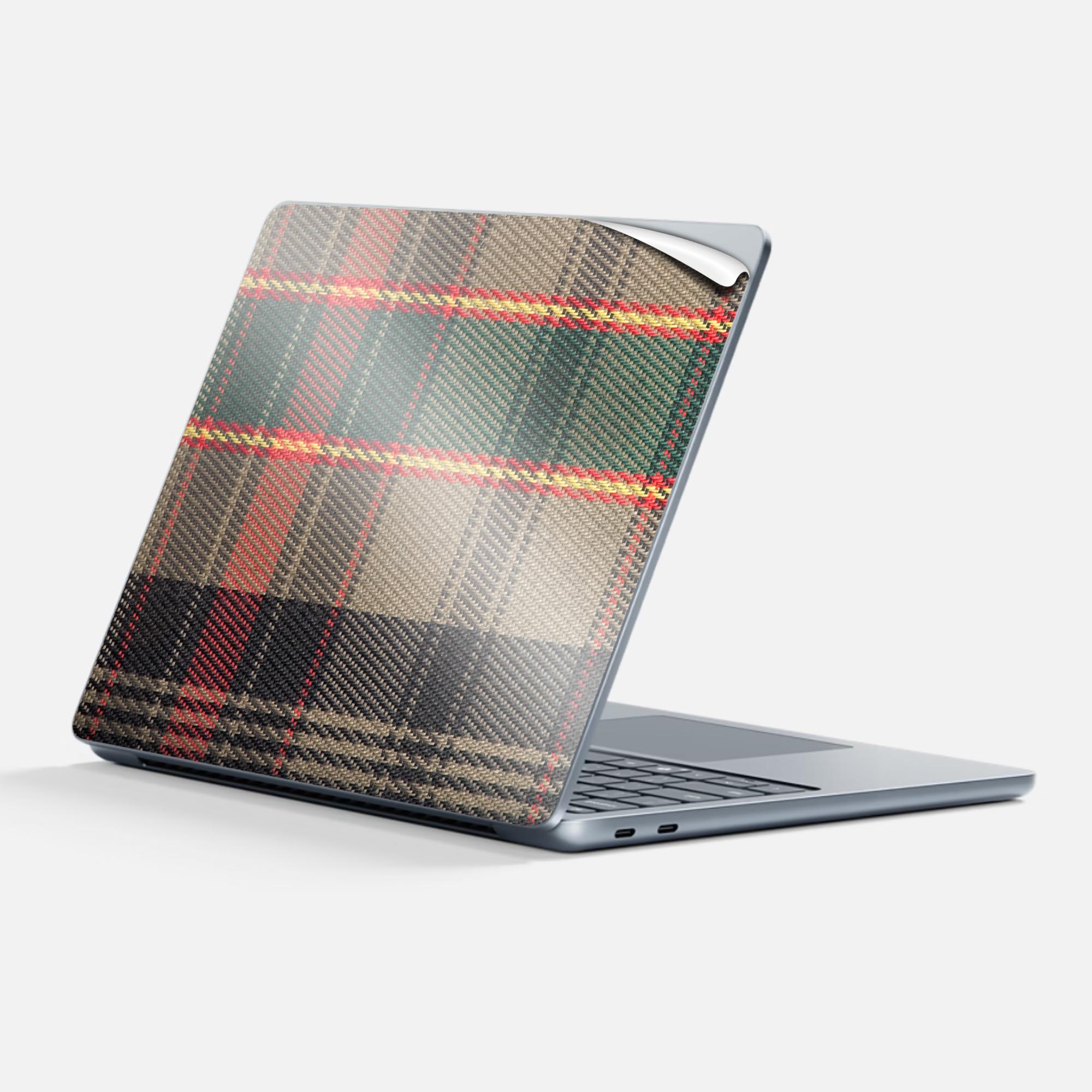Surface Laptop 第7世代 13 インチ 用 スキンシール 全面スキンシール フル 背面 底 ステッカー 保護シール キャラクター かわいい 000837 チェック 柄