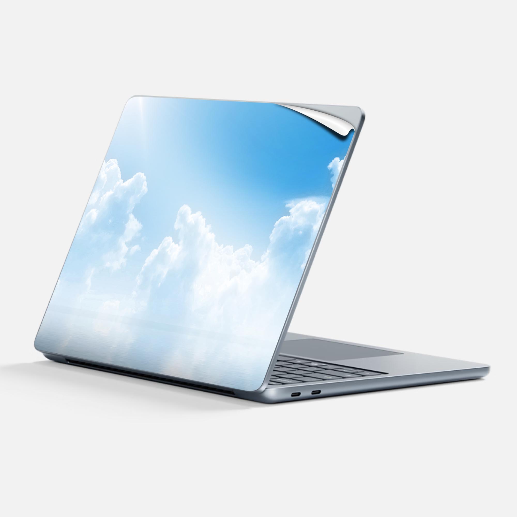 Surface Laptop 第7世代 13 インチ 用 スキンシール 全面スキンシール フル 背面 底 ステッカー 保護シール キャラクター かわいい 000935 海 空 雲