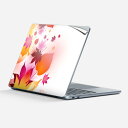 Surface Laptop 第7世代 13 インチ 用 スキンシール 全面スキンシール フル laptop7用 背面 底 ステッカー 保護シール キャラクター かわいい 023396 女性 顔 人物 001303 紅葉 秋