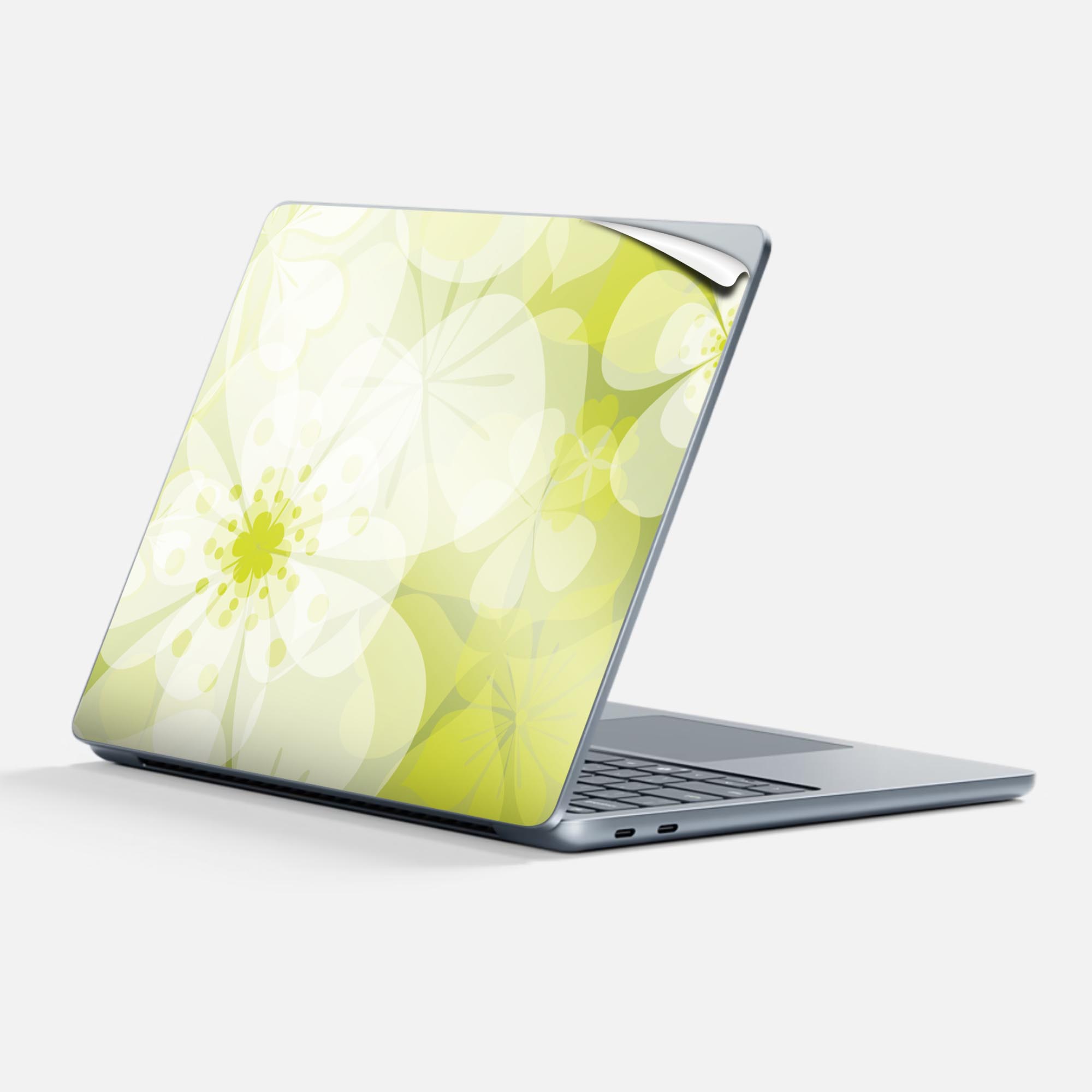 Surface Laptop 第7世代 13 インチ 用 スキンシール 全面スキンシール フル 背面 底 ステッカー 保護シール キャラクター かわいい 001336 花 模様