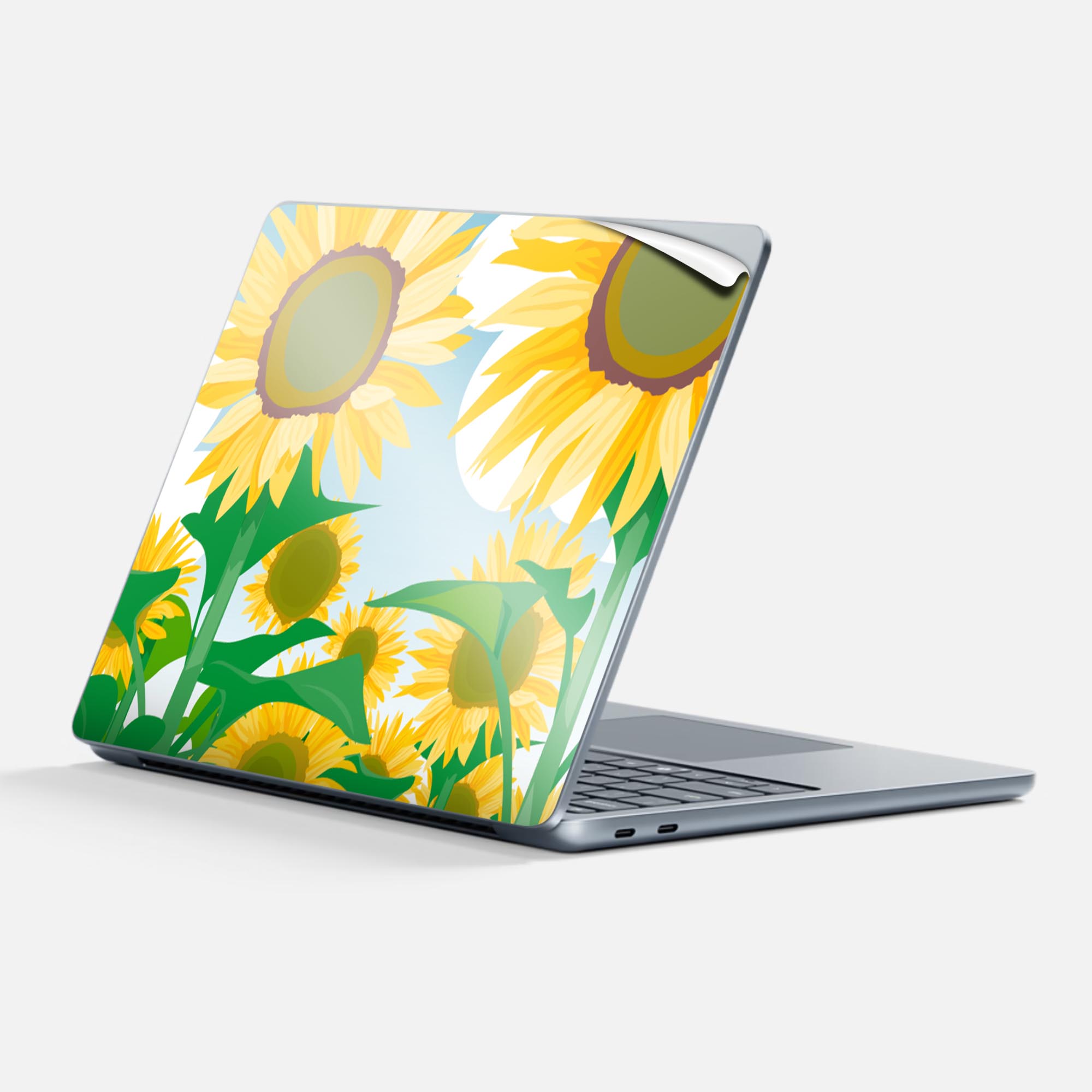 Surface Laptop 第7世代 13 インチ 用 スキンシール 全面スキンシール フル 背面 底 ステッカー 保護シール キャラクター かわいい 001348 ひまわり 花