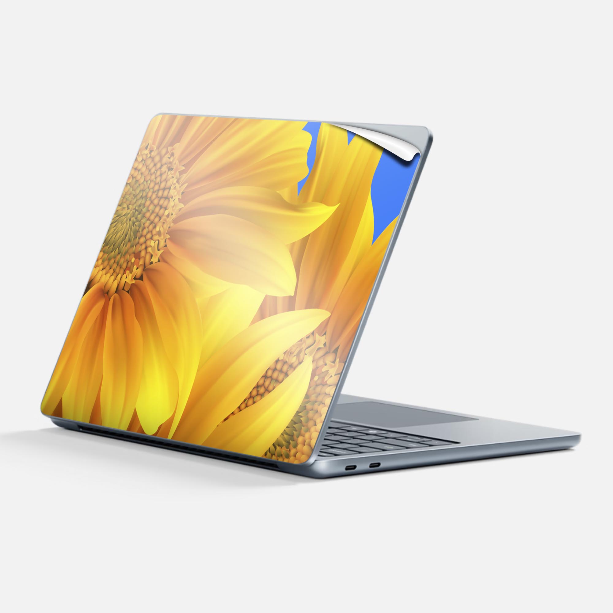 Surface Laptop 第7世代 13 インチ 用 スキンシール 全面スキンシール フル 背面 底 ステッカー 保護シール キャラクター かわいい 001397 ひまわり