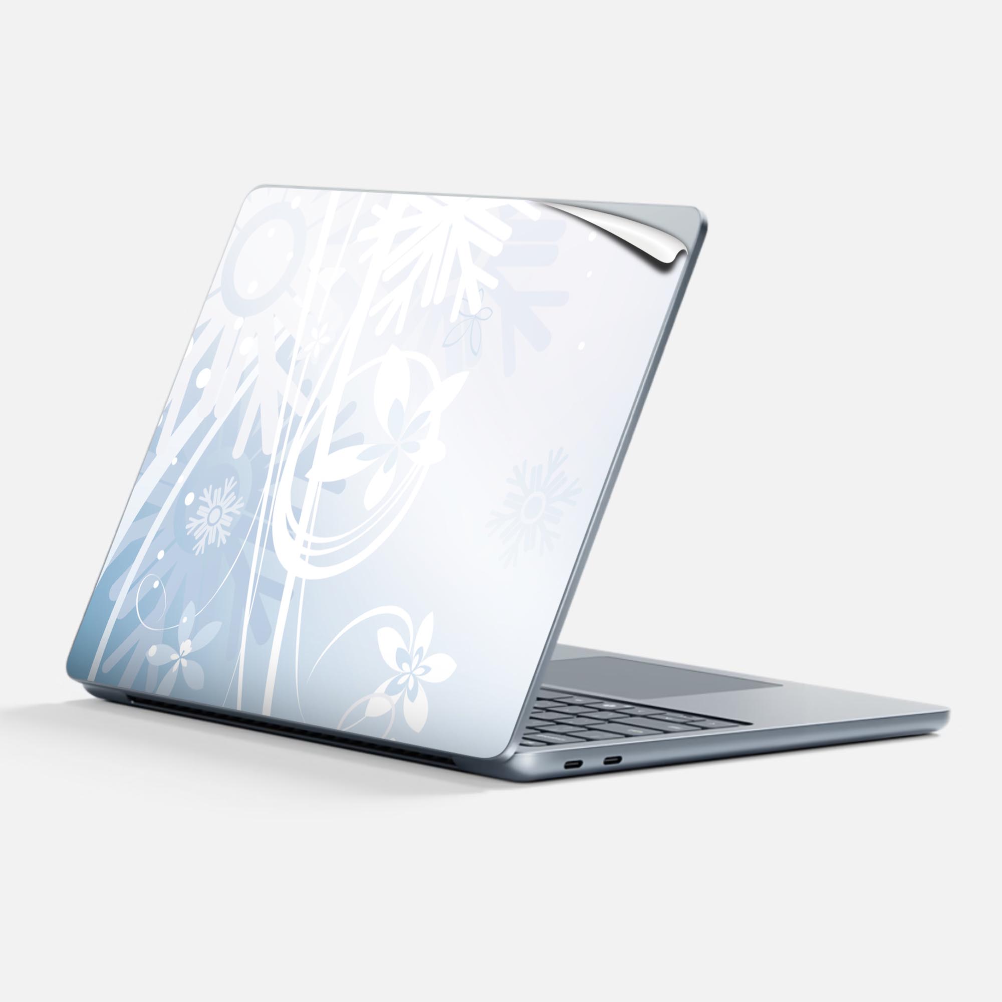 Surface Laptop 第7世代 13 インチ 用 スキンシール 全面スキンシール フル 背面 底 ステッカー 保護シール キャラクター かわいい 001478 雪 冬
