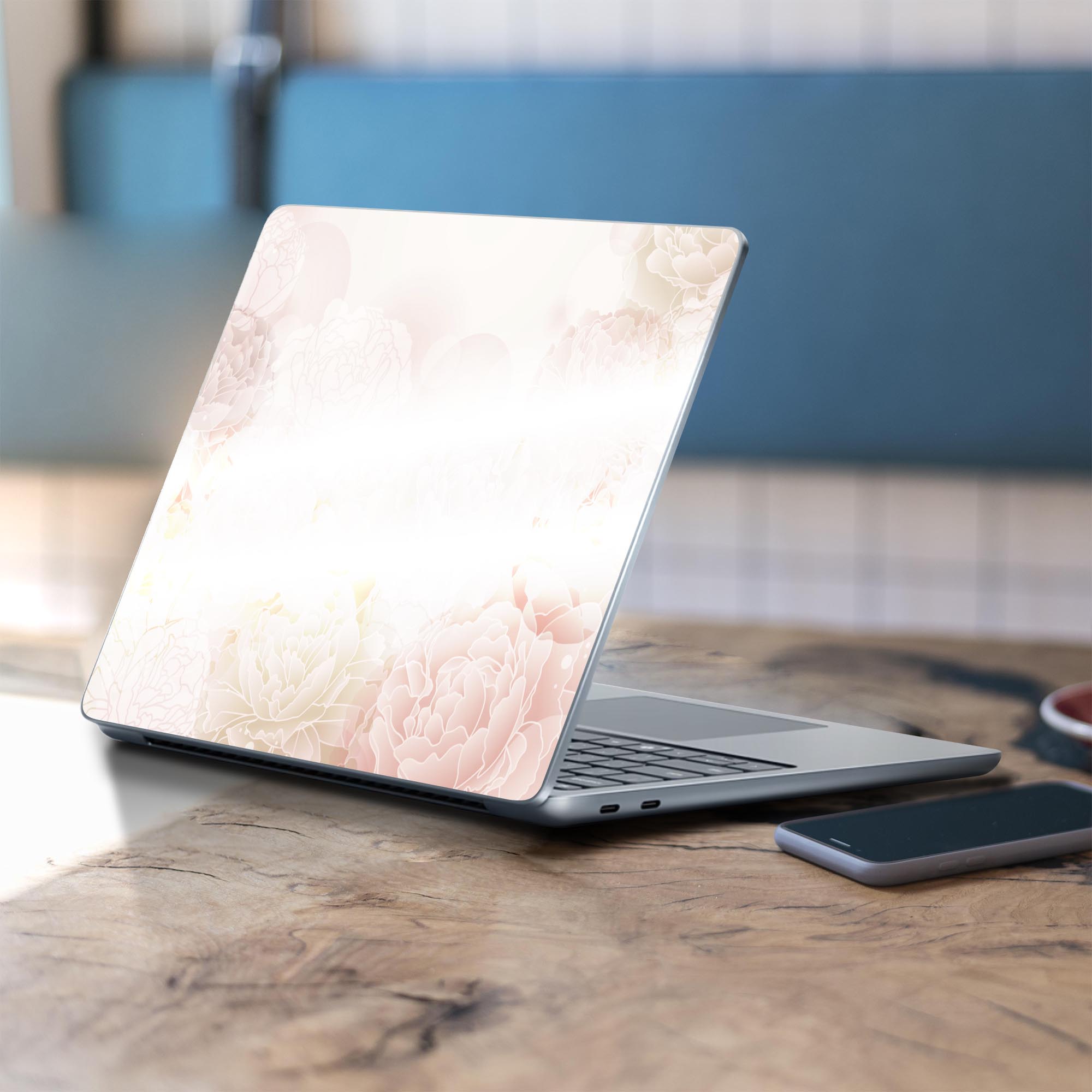 Surface Laptop 第7世代 13 インチ 用 スキンシール 全面スキンシール フル 背面 底 ステッカー 保護シール キャラクター かわいい 005897 花