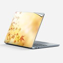 Surface Laptop 第7世代 13 インチ 用 スキンシール 全面スキンシール フル laptop7用 背面 底 ステッカー 保護シール キャラクター かわいい 023396 女性 顔 人物 002625 紅葉 オレンジ 秋
