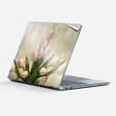 Surface Laptop 第7世代 13 インチ 用 スキンシール 全面スキンシール フル 背面 底 ステッカー 保護シール キャラクター かわいい 023912 花 フラワー チューリップ