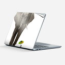 Surface Laptop 第7世代 13 インチ 用 スキンシール 全面スキンシール フル 背面 底 ステッカー 保護シール キャラクター かわいい 025968 動物 ゾウ ミーアキャット 傘