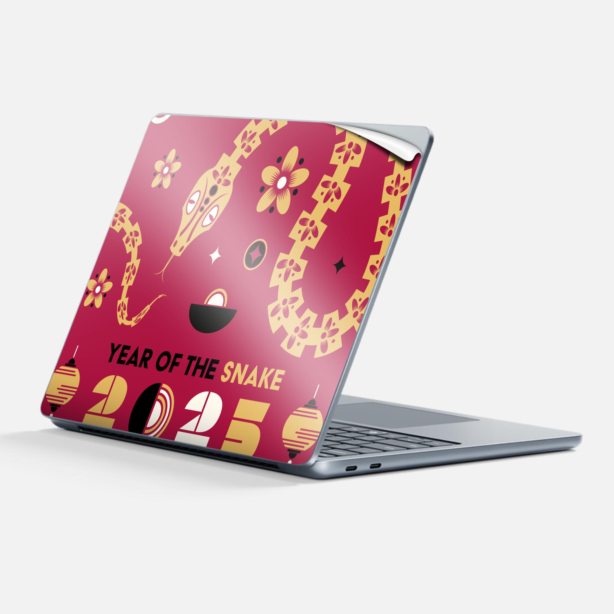 Surface Laptop 第7世代 13 インチ 用 スキンシール 全面スキンシール フル 背面 底 ステッカー 保護シール キャラクター かわいい 035638 お正月 新年 newyear 巳年