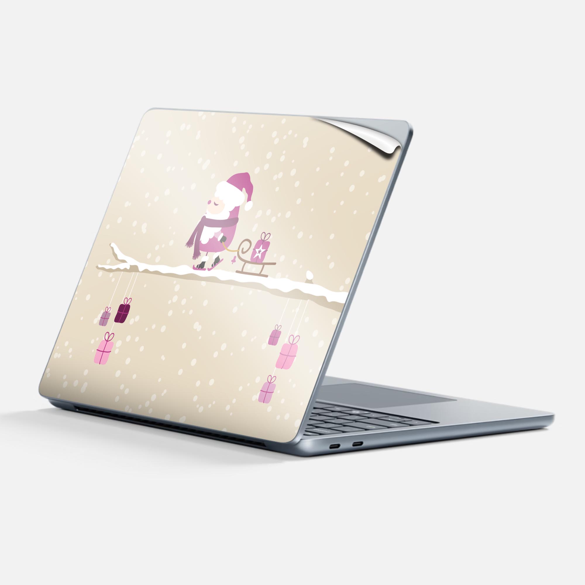 Surface Laptop 第7世代 13 インチ 用 スキンシール 全面スキンシール フル 背面 底 ステッカー 保護シール キャラクター かわいい 005207 クリスマス サンタ 冬