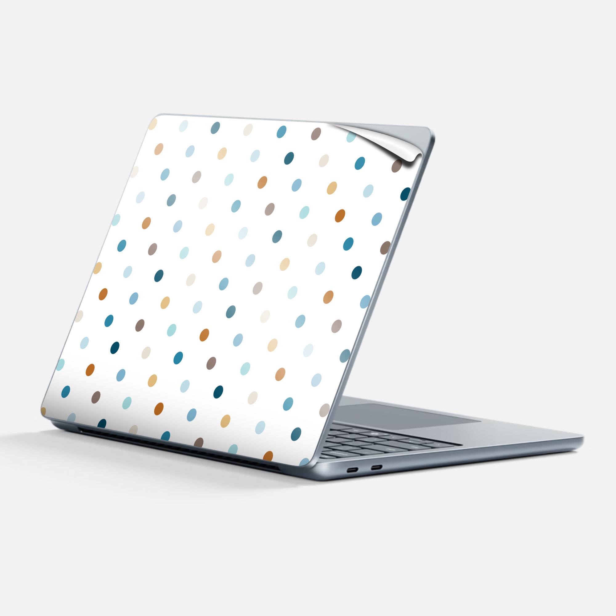 Surface Laptop 第7世代 13 インチ 用 スキンシール 全面スキンシール フル 背面 底 ステッカー 保護シール キャラクター かわいい 005295 ドット 水玉 白