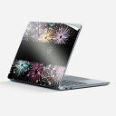 Surface Laptop 第7世代 13 インチ 用 スキンシール 全面スキンシール フル 背面 底 ステッカー 保護シール キャラクター かわいい 005387 カラフル 花火 黒