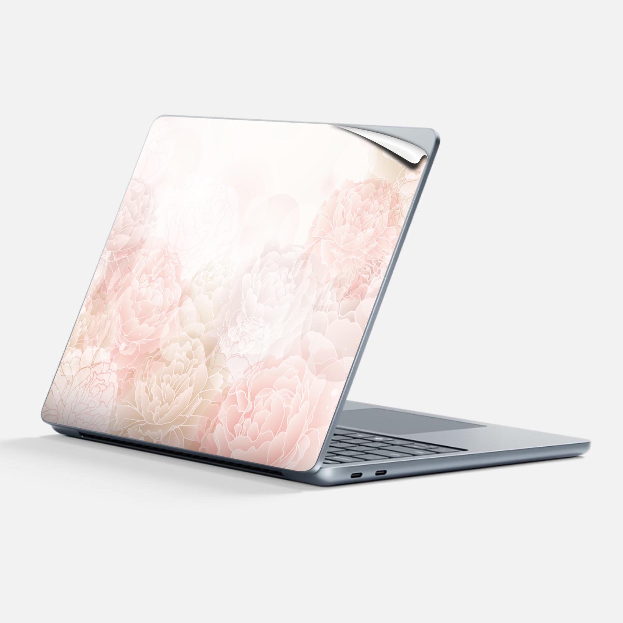 Surface Laptop 第7世代 13 インチ 用 スキンシール 全面スキンシール フル 背面 底 ステッカー 保護シール キャラクター かわいい 005897 花