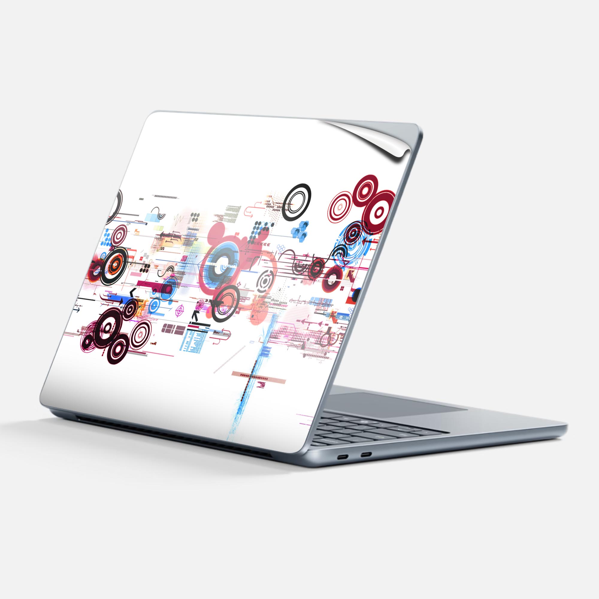 Surface Laptop 第7世代 13 インチ 用 スキンシール 全面スキンシール フル 背面 底 ステッカー 保護シール キャラクター かわいい 007229 カラフル 模様