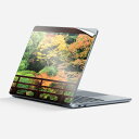 Surface Laptop 第7世代 13 インチ 用 スキンシール 全面スキンシール フル laptop7用 背面 底 ステッカー 保護シール キャラクター かわいい 023396 女性 顔 人物 008066 写真 和風 建物 秋 紅葉