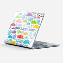 Surface Laptop 第7世代 13 インチ 用 スキンシール 全面スキンシール フル 背面 底 ステッカー 保護シール キャラクター かわいい 008195 カラフル 雨 傘 しずく 雫