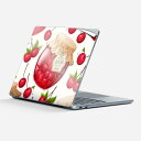 Surface Laptop 第7世代 13 インチ 用 スキンシール 全面スキンシール フル 背面 底 ステッカー 保護シール キャラクター かわいい 008320 イラスト さくらんぼ チェリー 赤 レッド